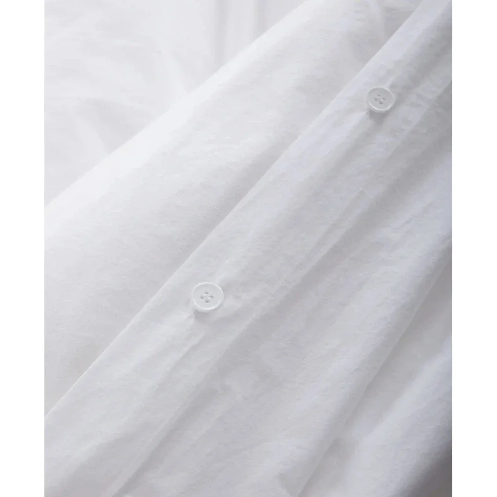 Quince Organic Brushed Cotton Duvet Cover Set Full Queen White NEW $114 Retail